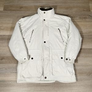 Vintage 80s 90s Fieldmaster Jacket Barn Coat LT Cream Nylon Utility Gorpcore